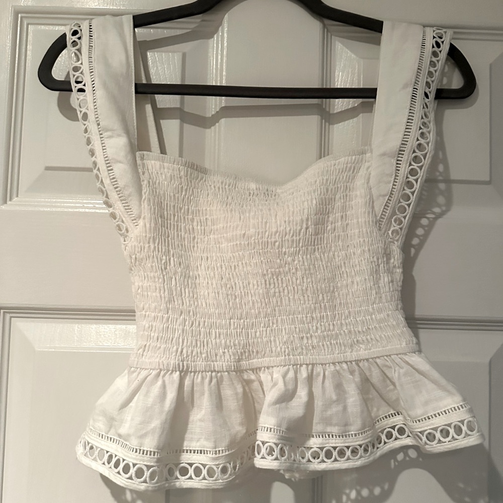 Cropped, white tank. Size S (AU sizing)